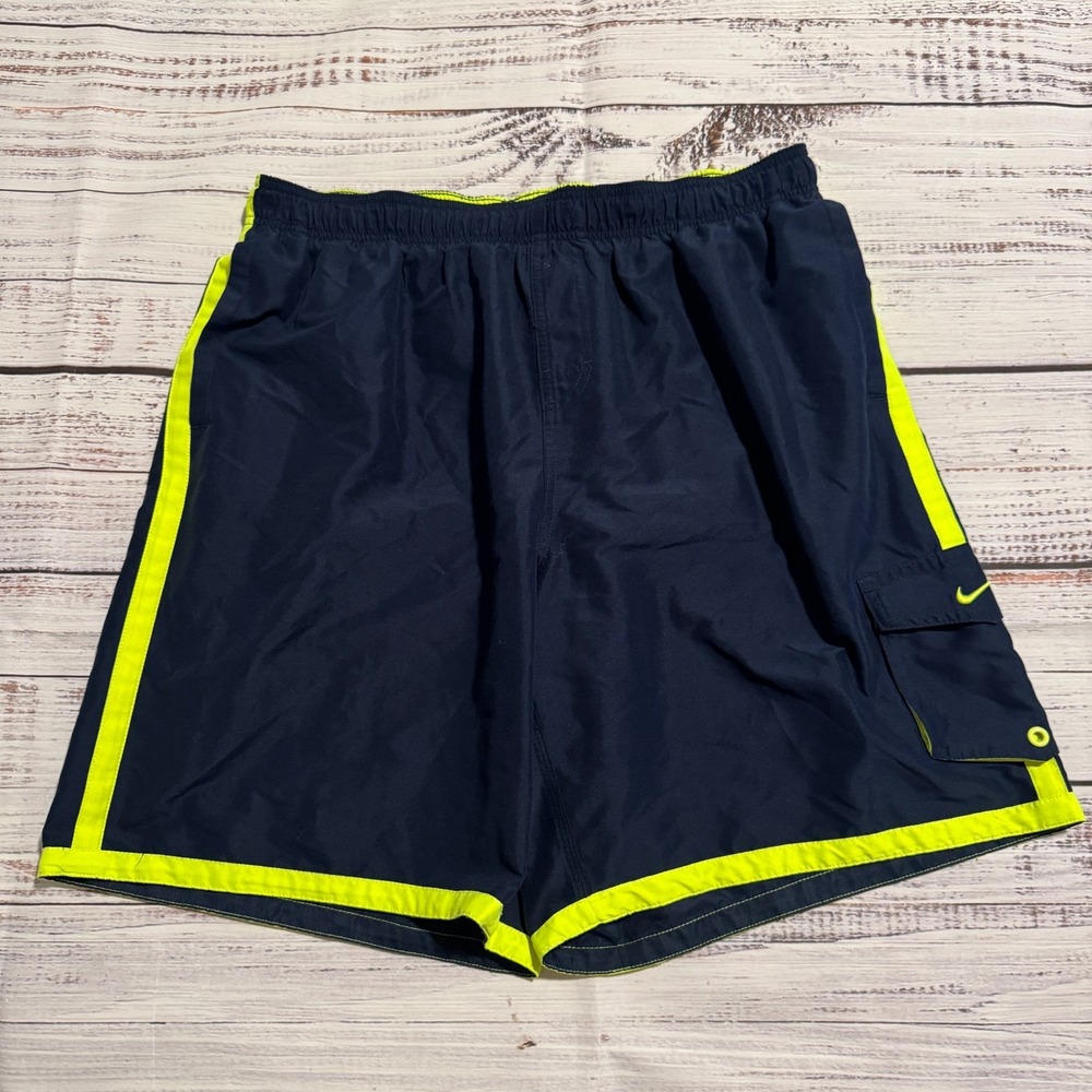 Vintage 00s Nike Swim Trunks Hybrid Shorts Blue and Green Men's Size XXL